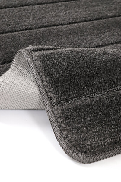 KONFOR Non-Slip Bathroom Mat Set – Soft-Textured, Water Absorbent, Washable New Striped Set (50x80