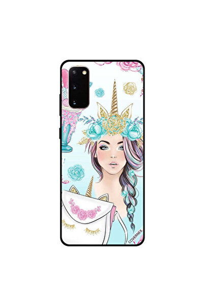 Covernex غطاء حماية لهاتف سامسونج جالكسي S20 مع رموش على حقيبة وفتاة وحيد القرن