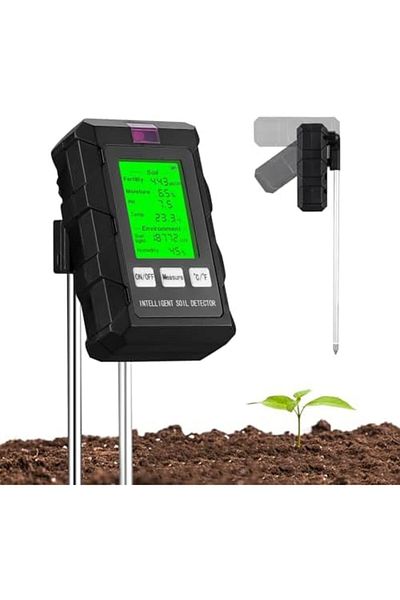 Inkbird Multifunctional Soil Meter Soil Detector Soil Monitor with LCD 6-in-1 Measures Soil Fertility/Moistu