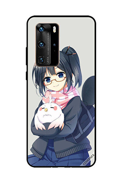 Covernex غطاء حماية لهاتف هواوي بي 40 برو فتاة تحمل حيوانًا أليفًا