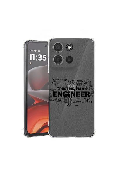bestcase ® Anti Shock Case for Motorola Moto G15, Trust Me I'm Engineer, 1926358 AS 1859