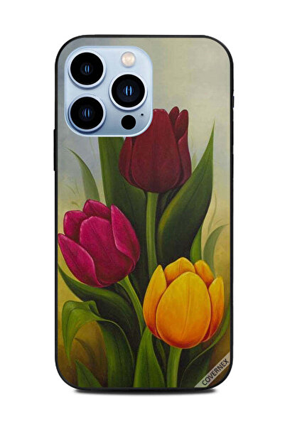 Covernex غطاء حماية لهاتف Apple iPhone 13 Pro - فن زهور التوليب الملونة