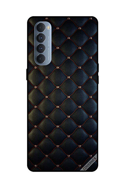 Covernex غطاء حماية لهاتف Oppo Reno 4 Pro مطبوع عليه نقشة قماشية سوداء