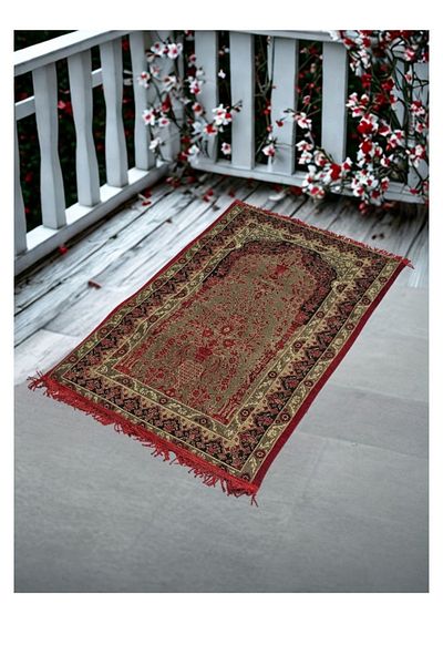 smart home Luxury Padded and Embroidered Prayer Rug, Insulated and Padded Indoor Prayer Rug 110*70*4cm