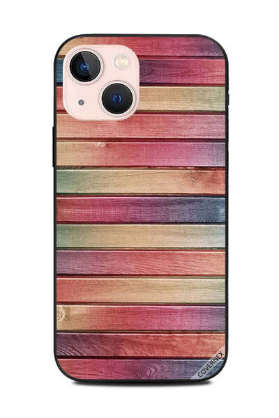 Covernex غطاء حماية لهاتف Apple iPhone 13 Mini بنمط خطوات ملونة على الخشب