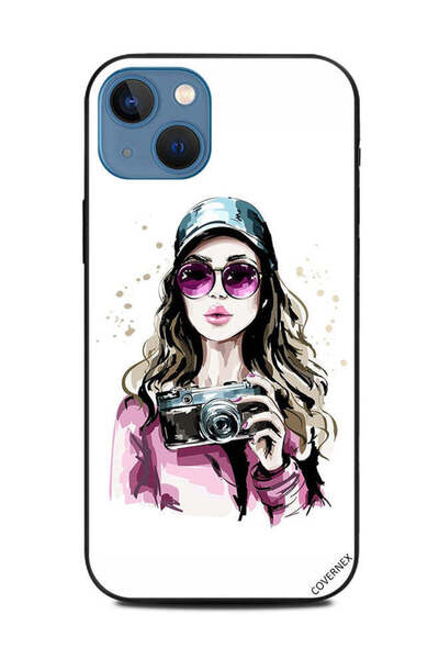 Covernex غطاء حماية لهاتف Apple iPhone 13 وردي زجاجي فتاة جاهزة للالتقاط