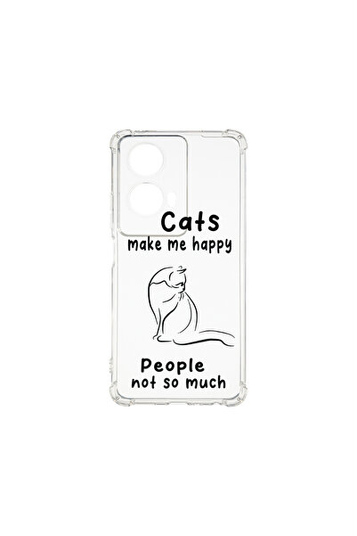 bestcase ® Αντικραδασμική θήκη για Motorola Edge 50 Fusion, Γάτες και άνθρωπο...