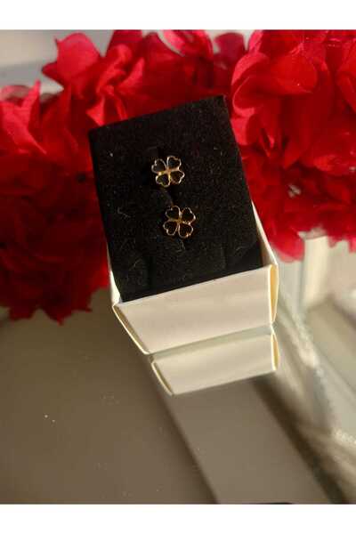 Jewerly Çelik çocuk küpe siyah yonca