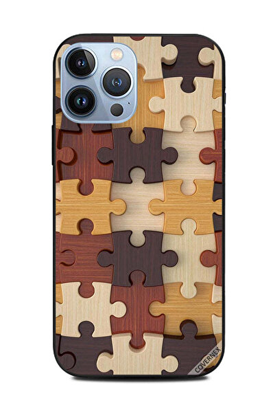 Covernex غطاء حماية لهاتف Apple iPhone 13 Pro Max، لون بني، نمط ألعاب خشبية