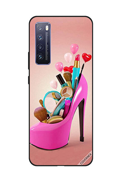 Covernex Protective Case Cover For Huawei Nova 7 Pink Shoe With Makeup Items