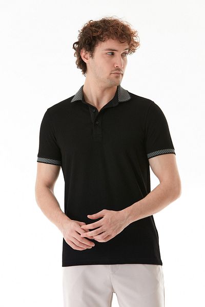 Fulla Moda Μπλουζάκι με μοτίβο Slim Fit Polo Collar