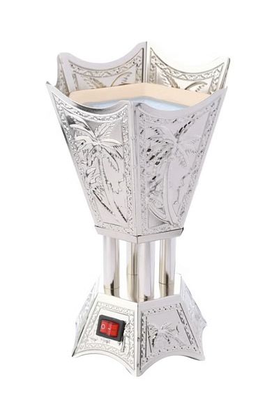 DLC Vintage-Style Electric Incense Burner – Elegant Silver Aroma Heater