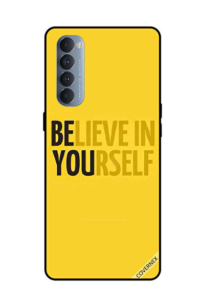 Covernex غطاء حماية لهاتف Oppo Reno 4 Pro Beleive In Yourself أصفر