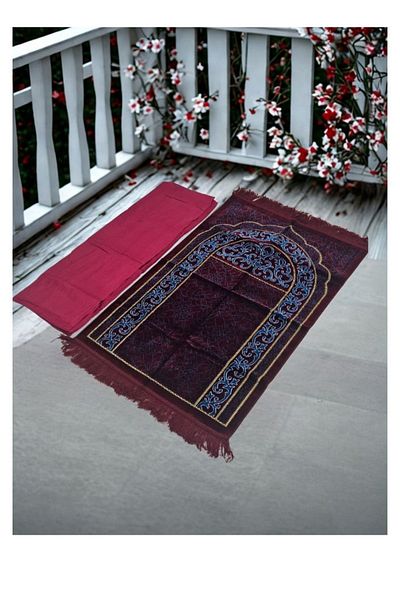 smart home Modern Design Padded Prayer Rug with Cover - Rug size: 110*70 cm, Sheet size: 250*200 cm