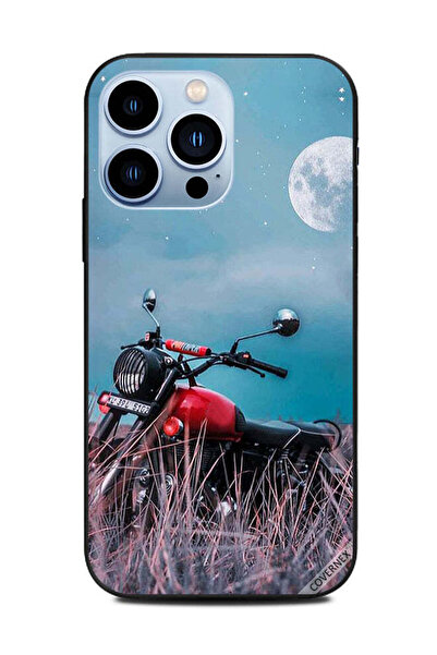 Covernex غطاء حماية لهاتف Apple iPhone 13 Pro - أحمر - دراجة وقمر