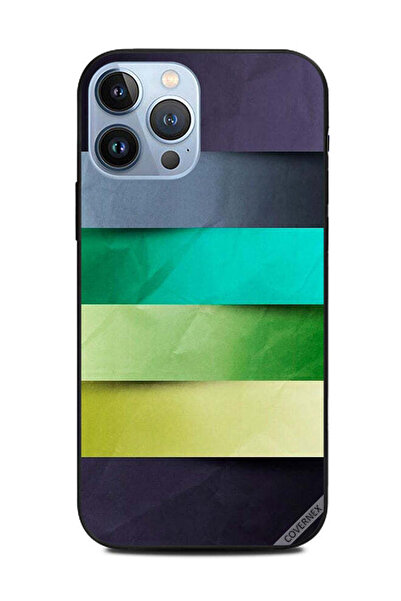 Covernex غطاء حماية لهاتف Apple iPhone 13 Pro Max بنمط خطوط خضراء صفراء