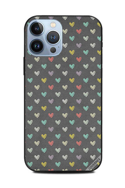 Covernex غطاء حماية لهاتف أبل آيفون 13 برو ماكس - قلوب ملونة
