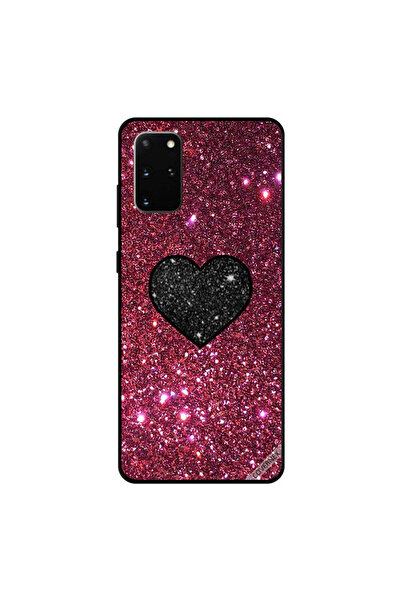 Covernex غطاء حماية سامسونج جالكسي S20 بلس بتصميم قلب أسود مع بريق أحمر