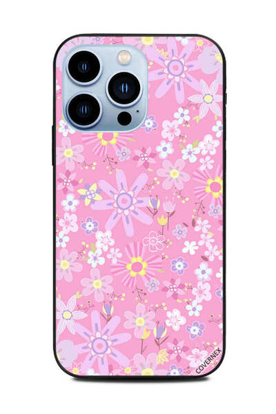 Covernex غطاء حماية لهاتف Apple iPhone 13 Pro بنقشة زهور صغيرة وردية