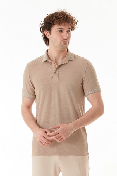Fulla Moda Μπλουζάκι με μοτίβο Slim Fit Polo Collar