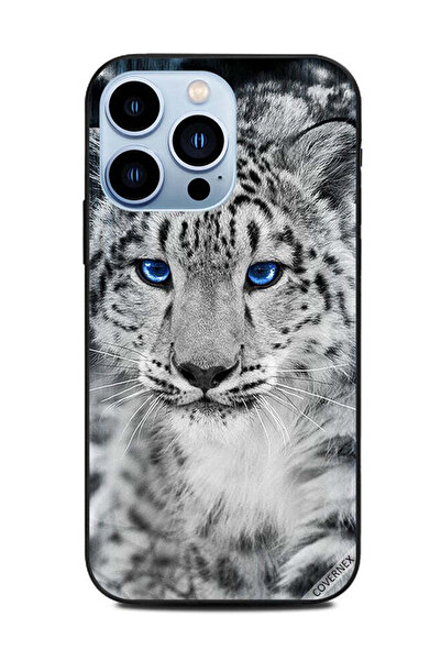 Covernex غطاء حماية لهاتف Apple iPhone 13 Pro عيون زرقاء وبيضاء بنقشة جلد الفهد