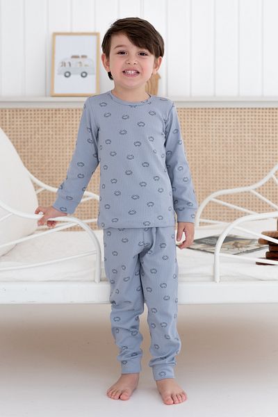 Lilabio Set pijamale pentru băiat cu model 100% bumbac