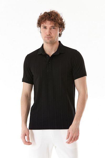 Fulla Moda Μπλουζάκι με ριγέ γιακά Polo Slim Fit