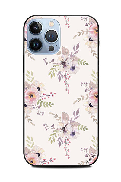 Covernex غطاء حماية لهاتف Apple iPhone 13 Pro Max بلون كريمي ونقشة زهور