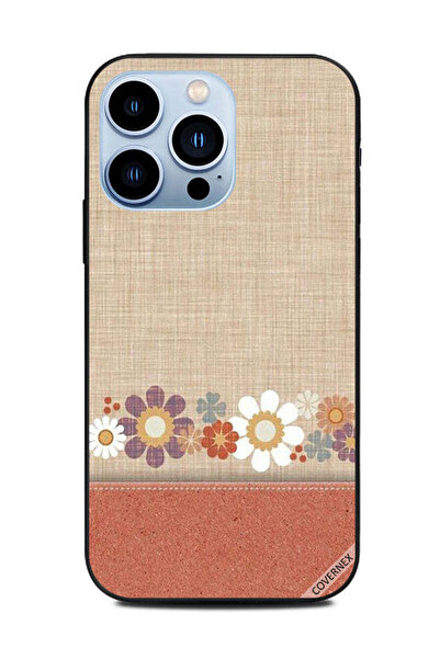 Covernex غطاء حماية لهاتف Apple iPhone 13 Pro بنقشة جلد وأزهار