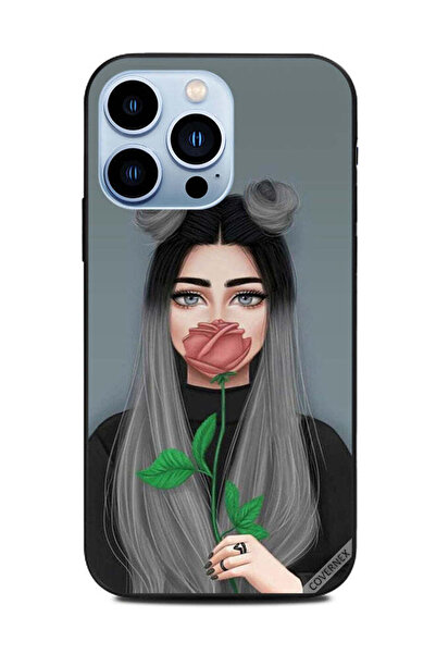 Covernex غطاء حماية لهاتف Apple iPhone 13 Pro بتصميم فتاة لطيفة تخفي فمها على...