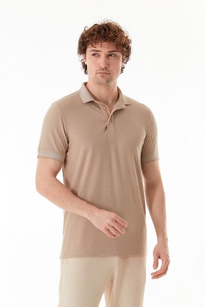 Fulla Moda Μπλουζάκι με μοτίβο Slim Fit Polo Collar