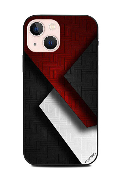 Covernex غطاء حماية لهاتف Apple iPhone 13 Mini بنمط أحمر وأبيض وأسود