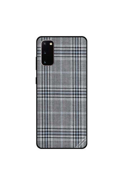 Covernex غطاء جراب Samsung Galaxy S20 بخطوط على نمط قماش رمادي
