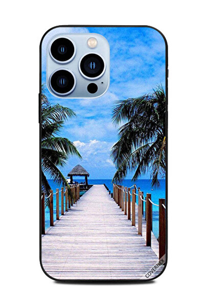 Covernex غطاء حماية لهاتف أبل آيفون 13 برو - سماء زرقاء غائمة على البحر