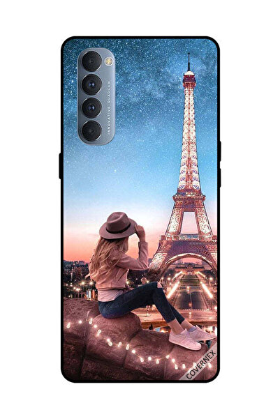 Covernex غطاء حماية لهاتف Oppo Reno 4 Pro - فتاة قبعة بنية وبرج إيفيل