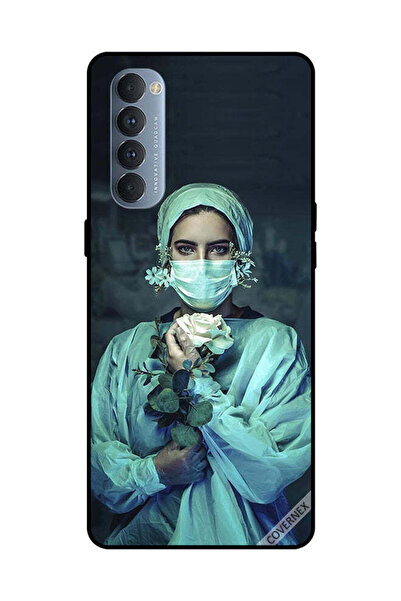 Covernex غطاء حماية لهاتف Oppo Reno 4 Pro ممرضة تحمل زهرة