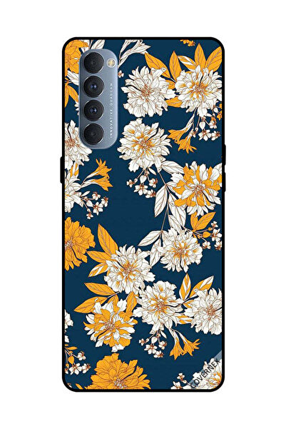 Covernex غطاء حماية لهاتف Oppo Reno 4 Pro بنقشة زهور وأوراق صفراء وبيضاء