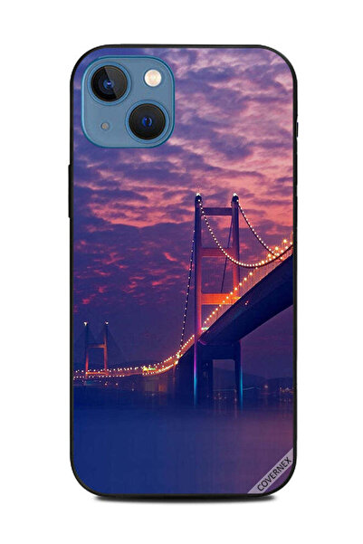 Covernex غطاء حماية لهاتف Apple iPhone 13 أضواء مضاءة في المساء على الجسر