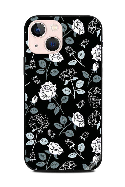 Covernex غطاء حماية لهاتف Apple iPhone 13 Mini بنقشة زهور باللونين الأبيض وال...