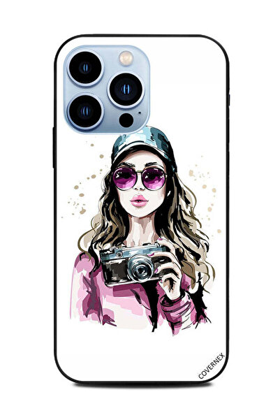 Covernex غطاء حماية لهاتف Apple iPhone 13 Pro باللون الوردي، فتاة زجاجية جاهز...