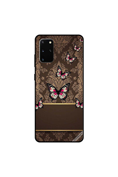 Covernex غطاء حماية لهاتف سامسونج جالكسي S20 بلس، قماش بني مزهر و فراشات