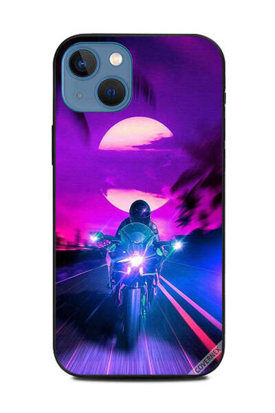 Covernex غطاء حماية لهاتف Apple iPhone 13 - راكب الدراجة النارية يترك القمر خلفه