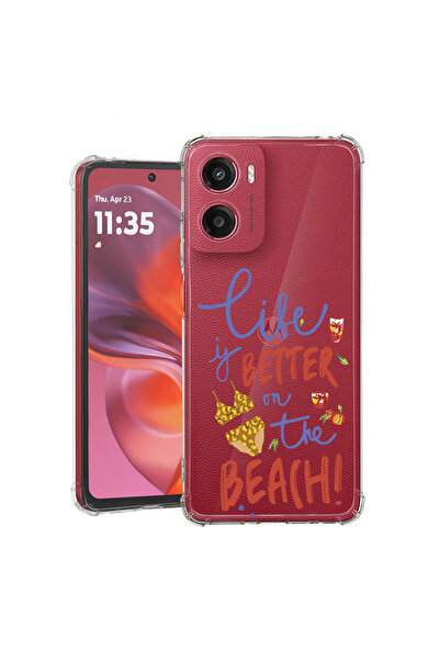 bestcase ® Carcasă antișoc pentru Motorola Moto G05, Plajă, 1926357 AS 1874