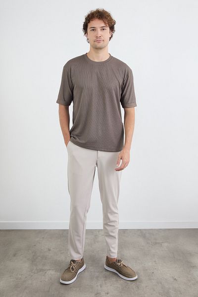 Fulla Moda Βασικό μπλουζάκι Jacquard Crew Neck