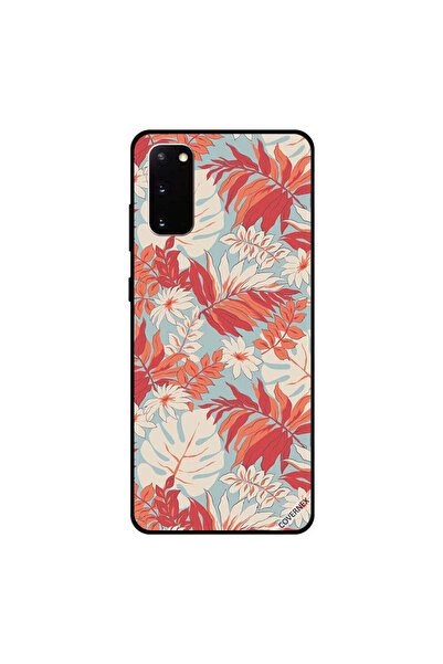 Covernex غطاء حماية لهاتف سامسونج جالكسي S20 - ريش برتقالي داكن وأبيض