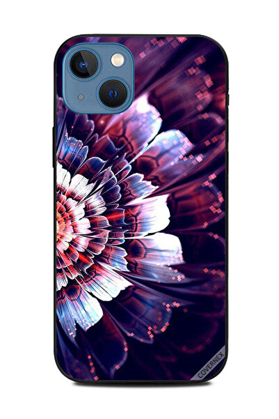 Covernex غطاء حماية لهاتف Apple iPhone 13 مع زهرة كبيرة منعكسة على الجانب الأيسر