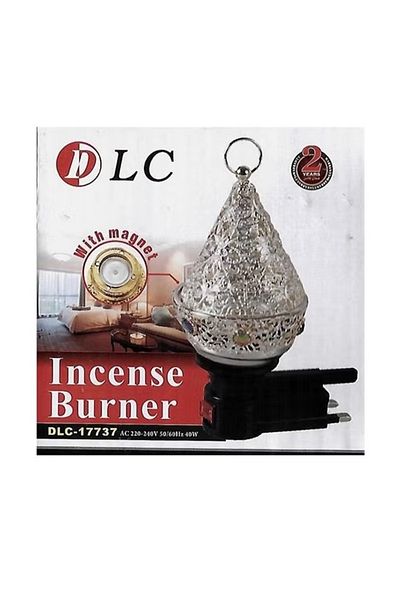 DLC Electric Incense Burner – 10 cm Compact Silver Aromatherapy Heater