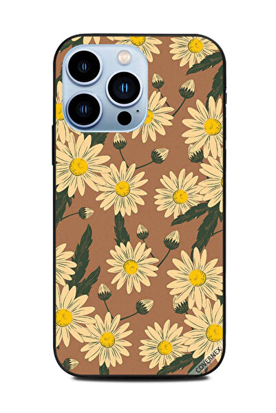 Covernex غطاء حماية لهاتف Apple iPhone 13 Pro بنقشة عباد الشمس باللون الأبيض