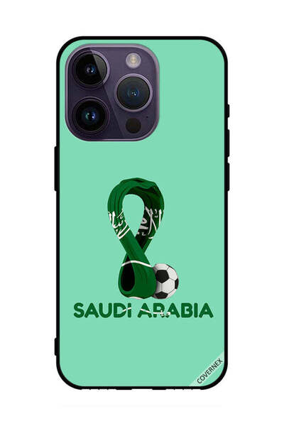 Covernex غطاء حماية لهاتف أبل آيفون 14 برو علم المملكة العربية السعودية على ك...
