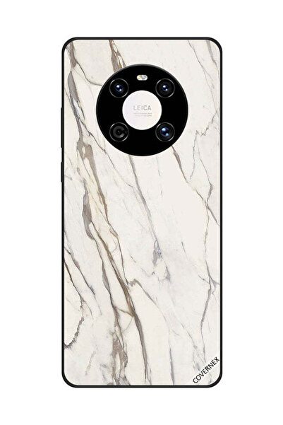 Covernex غطاء حماية لهاتف هواوي ميت 40 برو/40 برو+ بنمط رخامي أبيض متشقق